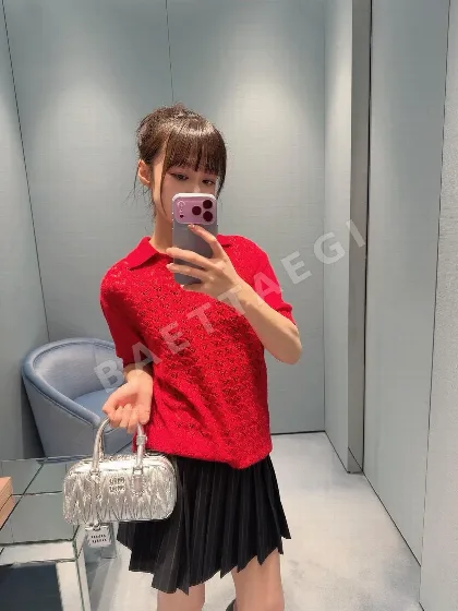 미우미우 여성 반팔 캐시미어 52936