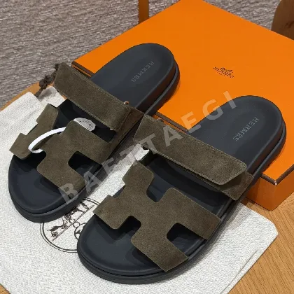 에르메스 시프레 샌들 포레스트그린 가죽 스트랩 164693