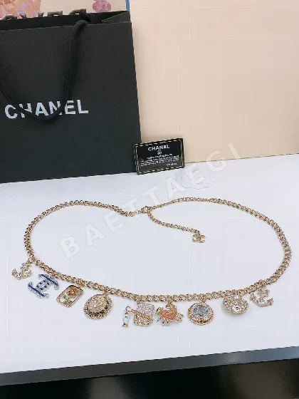샤넬 골드 체인 진주 장식 벨트 58478
