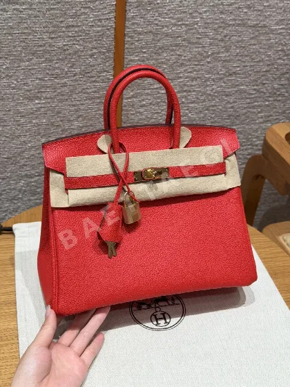 에르메스 버킨 25 레드 토고 가죽 가방 144724