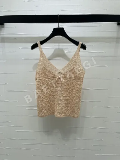샤넬 V넥 니트 캐미솔 반팔 여자용 103835