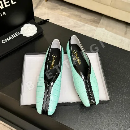 샤넬 26C 더블 C 다이아몬드 패턴 플랫슈즈 98443